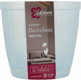 Горшок для цветов InGreen Barcelona Orchid 1,8 л 155 мм голубой перламутровый