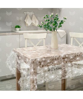 MALLONY Скатерть ПВХ Гибискус коллекция Ажур размер 110х132 см. 106448-SK