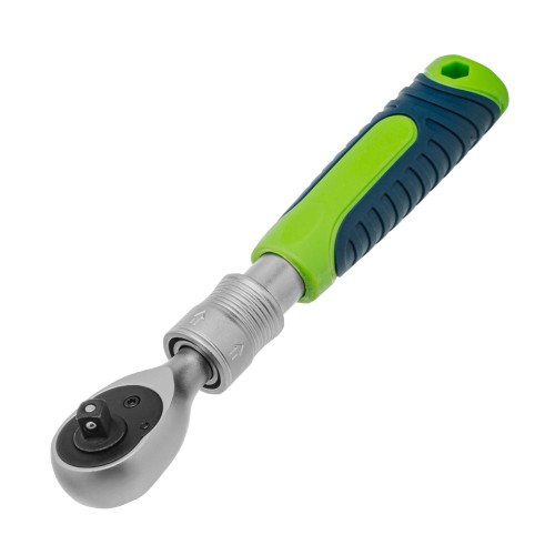 Ключ-трещотка телескопический 1/4", 170-230 мм, 72 зуба, с быстрым сбросом Сибртех 14075