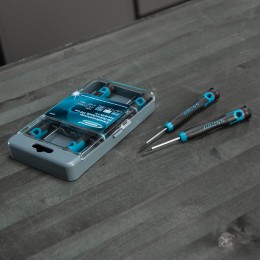 Gross Набор отверток для точной механики, CrMo, двухкомпонентные рукоятки, 6 шт, пластиковый бокс 13347