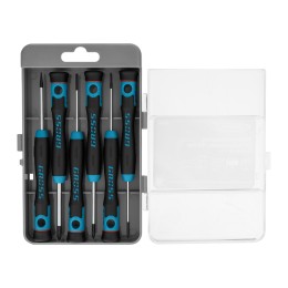 Gross Набор отверток для точной механики, CrMo, двухкомпонентные рукоятки, 6 шт, пластиковый бокс 13347