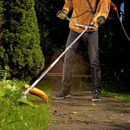 Denzel Триммер электрический TE-1400, 1400 Вт, 420 мм, катушка + диск, разборная штанга 96612