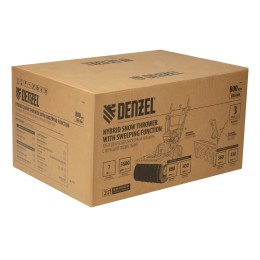 Denzel Гибридная снегоуборочная машина с функц. подметания SWB-800, 212 сс, руч. старт, 2 насадки 97662