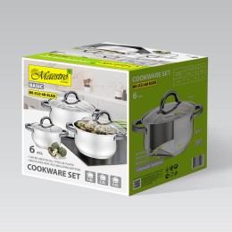 MAESTRO Набор посуды MR-3522-6M-BLACK