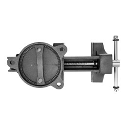 Denzel Тиски слесарные BVH-200, 200 мм, поворотные, стальная направляющая, с наковальней 18686