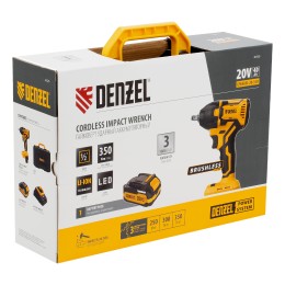 Denzel Гайковерт ударный аккумуляторный бесщет. CIWH-BL-20-350, Li-Ion, 20 В 26520