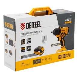 Denzel Гайковерт ударный аккумуляторный бесщет. CIWH-BL-20-500, Li-Ion, 20 В 26524