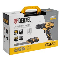Denzel Дрель-шуруповерт аккумуляторная CDQ-20, Li-Ion, 20 В 26118