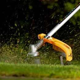 Denzel Триммер электрический TE-1400, 1400 Вт, 420 мм, катушка + диск, разборная штанга 96612