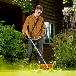 Denzel Триммер электрический TE-1400, 1400 Вт, 420 мм, катушка + диск, разборная штанга 96612