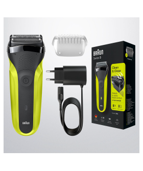 BRAUN Бритва S3 300s Black/Volt Green