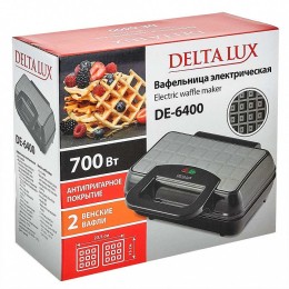 DELTA LUX Вафельница электрическая 700 Вт Венская DE-6400 черная
