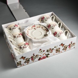 ROSARIO Набор кофейный 12пр. (6 чашка 80мл+блюдце) Цветочный карнавал Ф2-016B/6