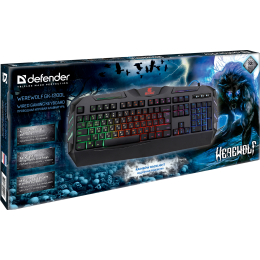Defender Проводная игровая клавиатура Werewolf GK-120DL RU,RGB подсветка,19 Anti-Ghost