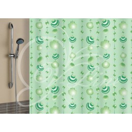 VILINA Занавес для ванной комнаты 180 x 180 см Ракушки 6984 зеленый