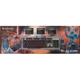 Defender Игровой набор Killing Storm MKP-013L RU, мышь+клавиатура+ковер