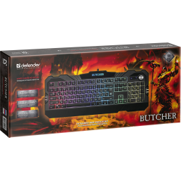 Defender Проводная игровая клавиатура Butcher GK-193DL RU,RGB подсветка, 9 режимов