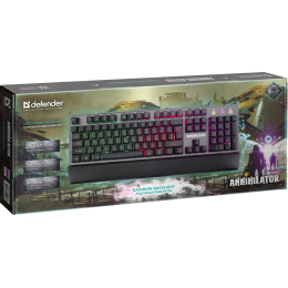 Defender Проводная игровая клавиатура Annihilator GK-013 RU,RGB подсветка
