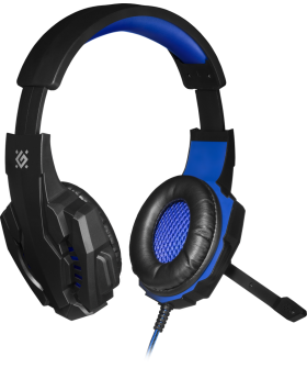Defender Игровая гарнитура Warhead G-390 черный+синий, кабель 1,8 м Defender Игровая гарнитура Warhead G-390 черный+синий, кабель 1,8 м