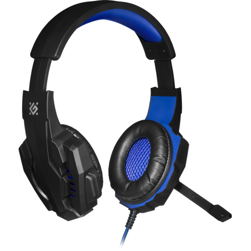 Игровая гарнитура Defender Warhead G-390 черный+синий, кабель 1,8 м