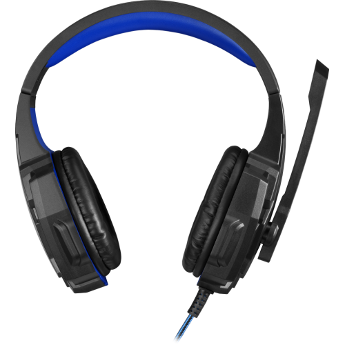 Игровая гарнитура Defender Warhead G-390 LED черный+синий, кабель 1,8 м