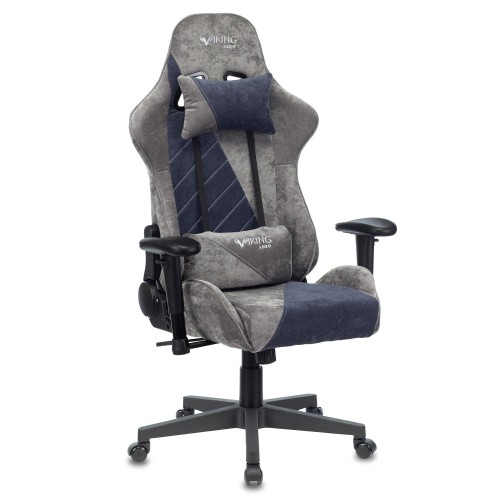 Кресло игровое Бюрократ VIKING X Fabric серый/темно-синий с подголов. крестовина пластик 1428214