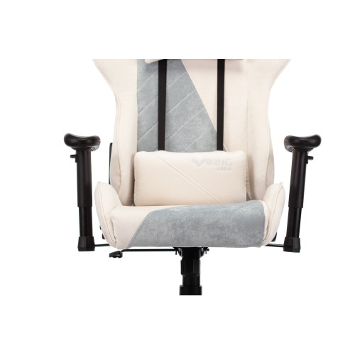 Кресло игровое Бюрократ VIKING X Fabric белый/серо-голубой с подголов. крестовина пластик 1428212