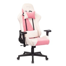 Бюрократ Кресло игровое VIKING X Fabric белый/розовый с подголов. крестовина пластик 1428210