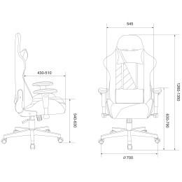 Бюрократ Кресло игровое VIKING X Fabric белый/розовый с подголов. крестовина пластик 1428210