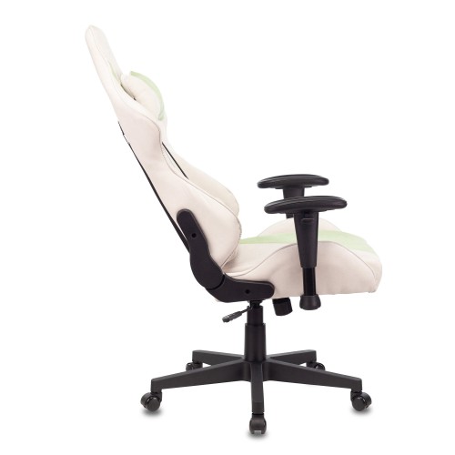 Кресло игровое Бюрократ VIKING X Fabric белый/зеленый с подголов. крестовина пластик 1428211