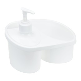 М-ПЛАСТИКА Подставка для моющих средств с дозатором белая М 1149 