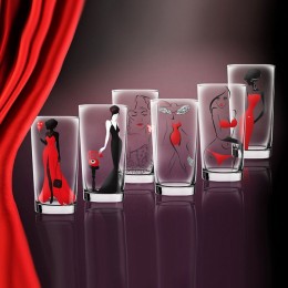 ДЕКОСТЕК Набор стаканов 300 мл 6 штук Red line 148-Д