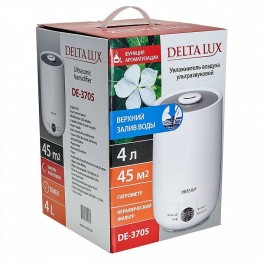 DELTA Увлажнитель воздуха ультразвуковой 30 Вт 4 л с керамическим фильтром DE-3705 белый