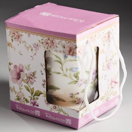 ROSARIO Кружка 350 мл заварочная с фильтром и крышкой Ф2-027А Камелия