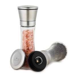 MALLONY Мельница PICCANTE для перца ручная стеклянная 5.3х19 см нержавеющая сталь, зеркальная полировка 003593