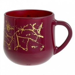 DELTA Кружка 320 мл 2022/DPP т/у Мрамор бордовый/золотой