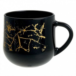 DELTA Кружка 320 мл 2022/DPP т/у Мрамор черный/золотой
