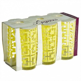 ДЕКОСТЕК Набор стаканов 230 мл 6 штук 1256/91 Карре желтый