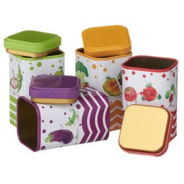 DELTA Жестяная банка Специи Веселые овощи 0,24лх4шт.П50*50h80v024-01458