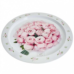 DELTA Поднос Пионы d38см. металл Ц-379х-01897