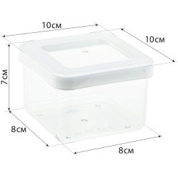 М-ПЛАСТИКА  Емкость для сыпучих 0,5л 10×10×7 см СТЕП БЕЛЫЙ М 1290
