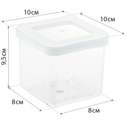М-ПЛАСТИКА  Емкость для сыпучих 0,65л 10×10×9,5 см СТЕП БЕЛЫЙ М 1291