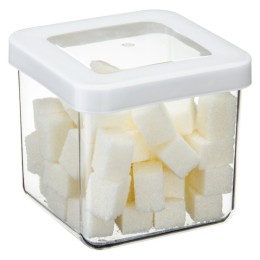 М-ПЛАСТИКА  Емкость для сыпучих 0,65л 10×10×9,5 см СТЕП БЕЛЫЙ М 1291