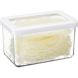 М-ПЛАСТИКА  Емкость для сыпучих 1,1л 16×10×9,5 см СТЕП БЕЛЫЙ М 1296