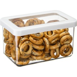 М-ПЛАСТИКА  Емкость для сыпучих 1,1л 16×10×9,5 см СТЕП БЕЛЫЙ М 1296