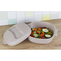 М-ПЛАСТИКА Кастрюля для СВЧ 1,6л КАПУЧИНО М 1411