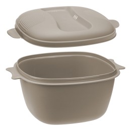 М-ПЛАСТИКА Кастрюля для СВЧ 2,5л КАПУЧИНО М 1412