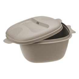 М-ПЛАСТИКА Кастрюля для СВЧ 2,5л КАПУЧИНО М 1412