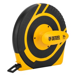 Denzel Рулетка геодезическая 50 м х 15 мм, закрытый корпус, фиберглассовая лента 31292