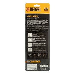 Denzel Заклепочник ручной, 285 мм, поворотный, 0-360, заклепки 2,4-3,2-4,0-4,8 мм 40442